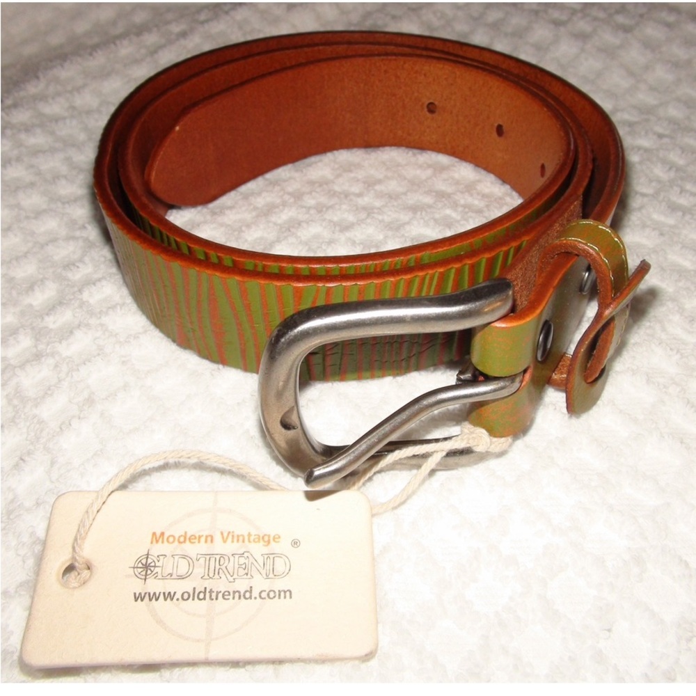 Old Trend Bur Ace Green Leather Belt